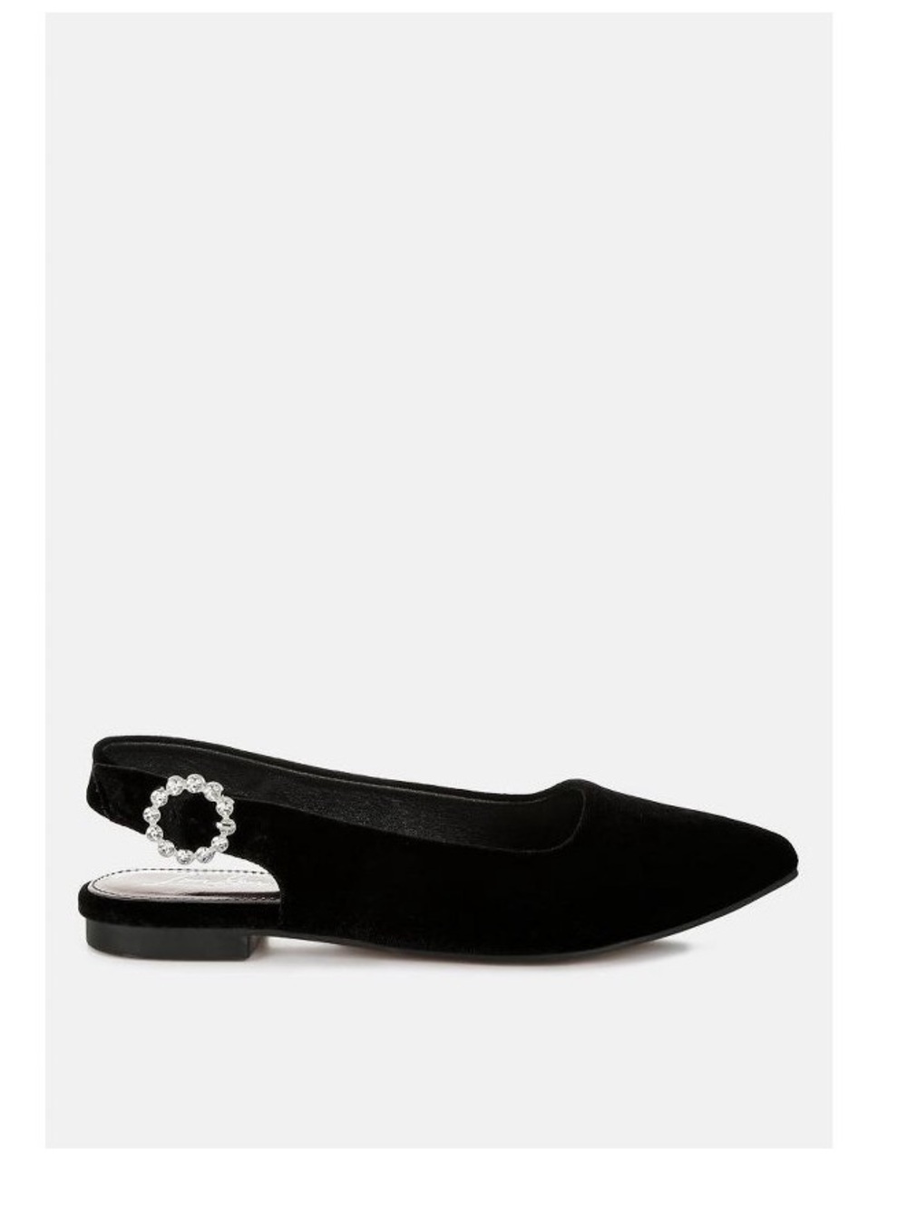 London Rag Dolan Velvet Black Slingback Flats Size 9